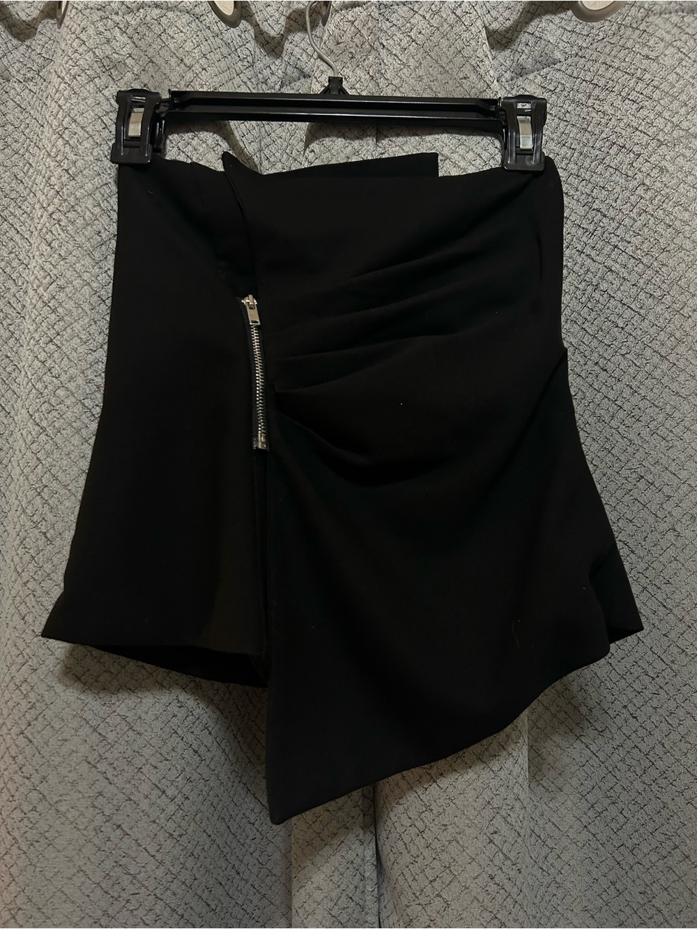 Zara Black Asymmetrical Zip-Front Top